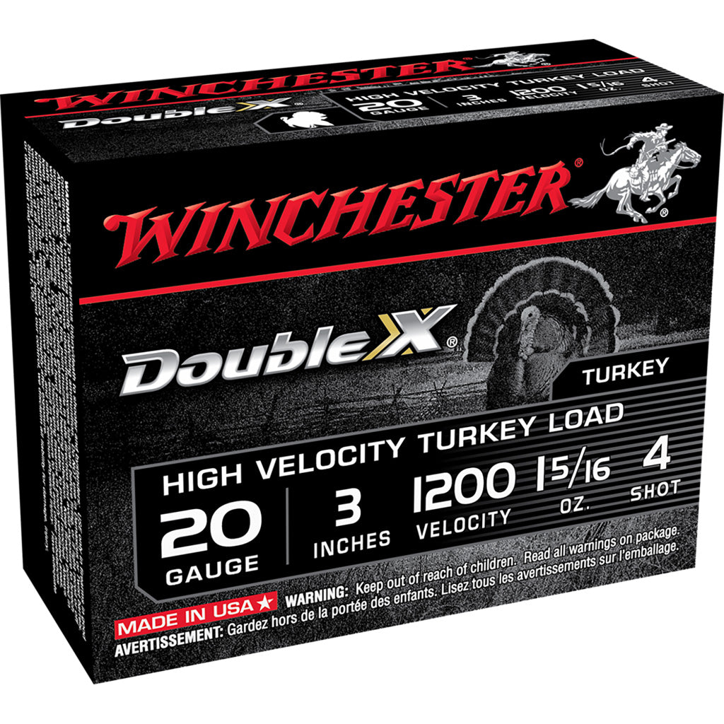 Winchester Winchester Double X High Velocity Turkey Load 20 ga. 3 in. 1 5/16 oz. 4 Shot 10 rd. - Imported Draft - DropShot Archery