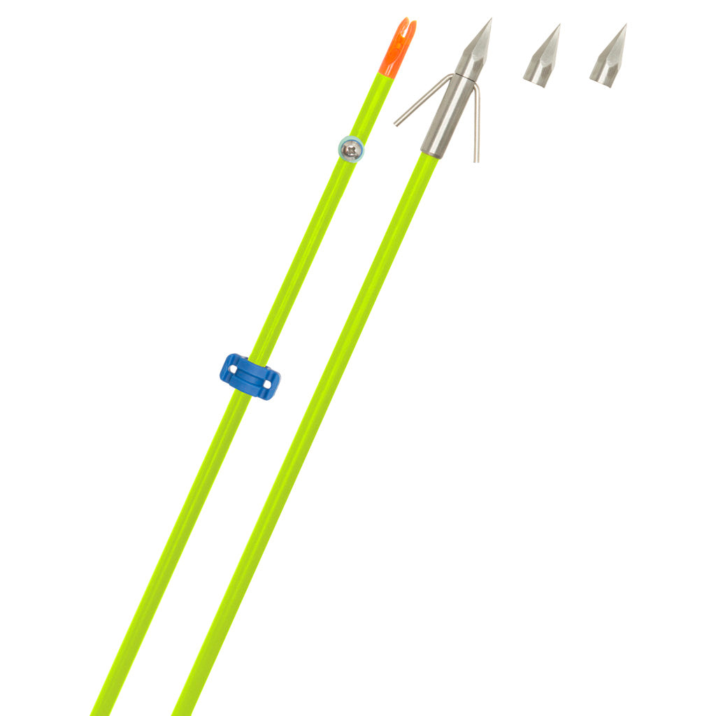 Fin-Finder Fin Finder Raider Pro Bowfishing Arrow Flo Green With Big Head Point - Arrows & Bolts - DropShot Archery