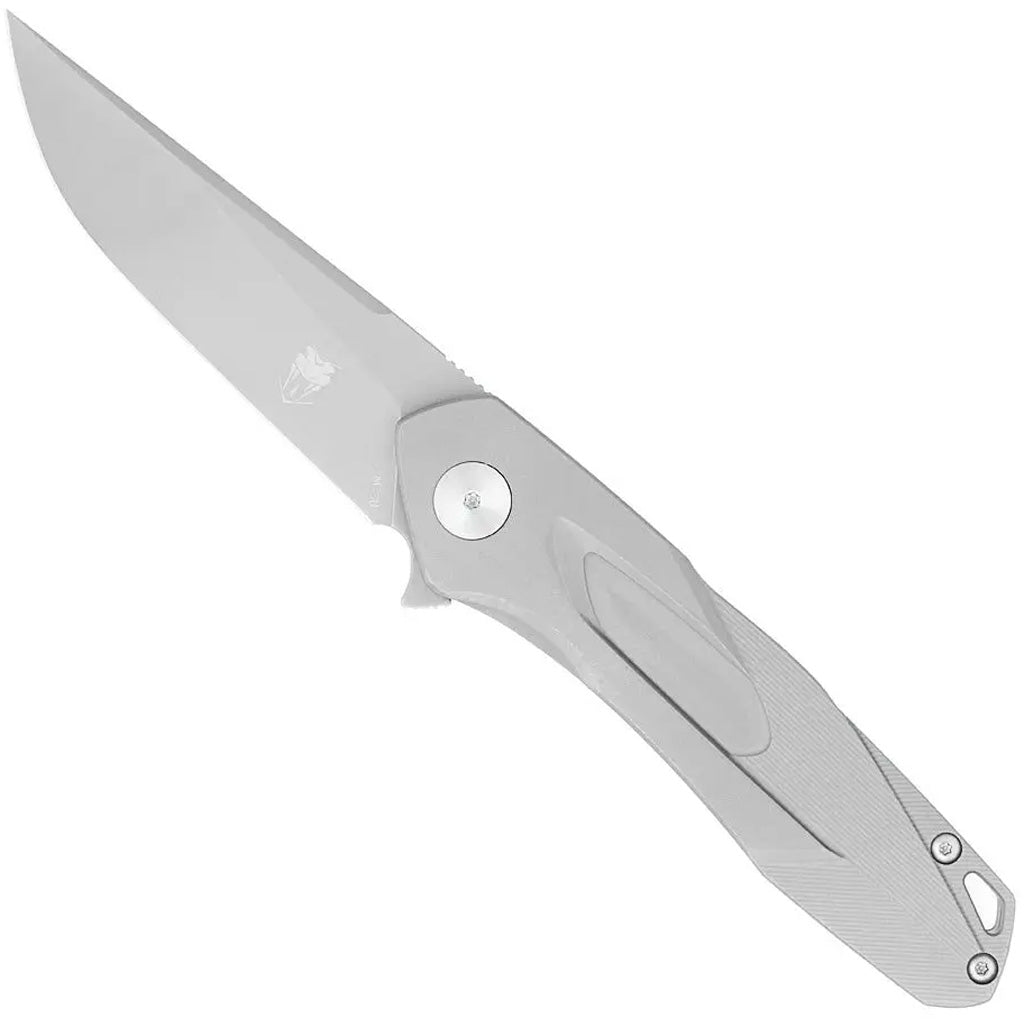 CobraTec Cobratec Ace Titanium Flipper Folder M390 Knife Folding Blade Silver - Archery & Outdoor Gear - DropShot Archery