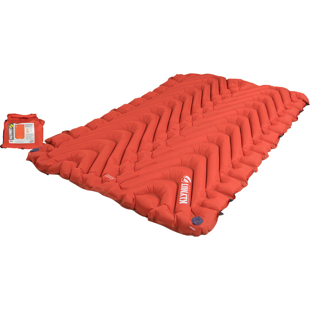 Klymit Klymit Insulated Double V Sleeping Pad Orange - Outdoor Gear - DropShot Archery