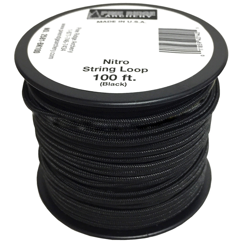 Pine Ridge Pine Ridge Nitro String Loop Black 100 Ft. - Outdoor Gear - DropShot Archery