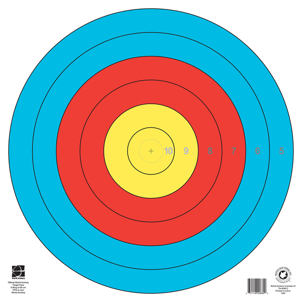 Maple Leaf Press Maple Leaf Target Face Fita 6-ring 80 Cm. 1 pk. - Outdoor Gear - DropShot Archery