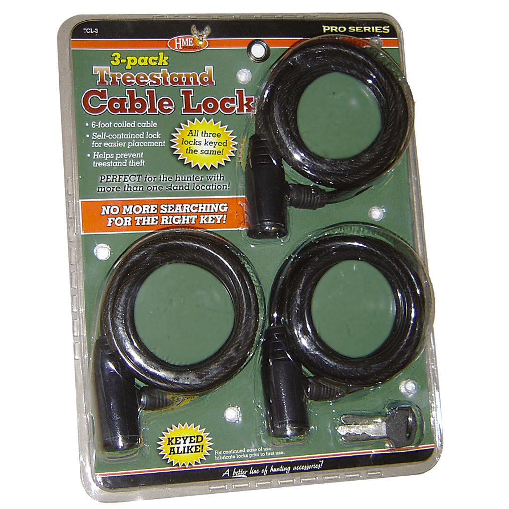 Hme Hme Treestand Cable Locks 3 pk. - Blinds & Treestands - DropShot Archery