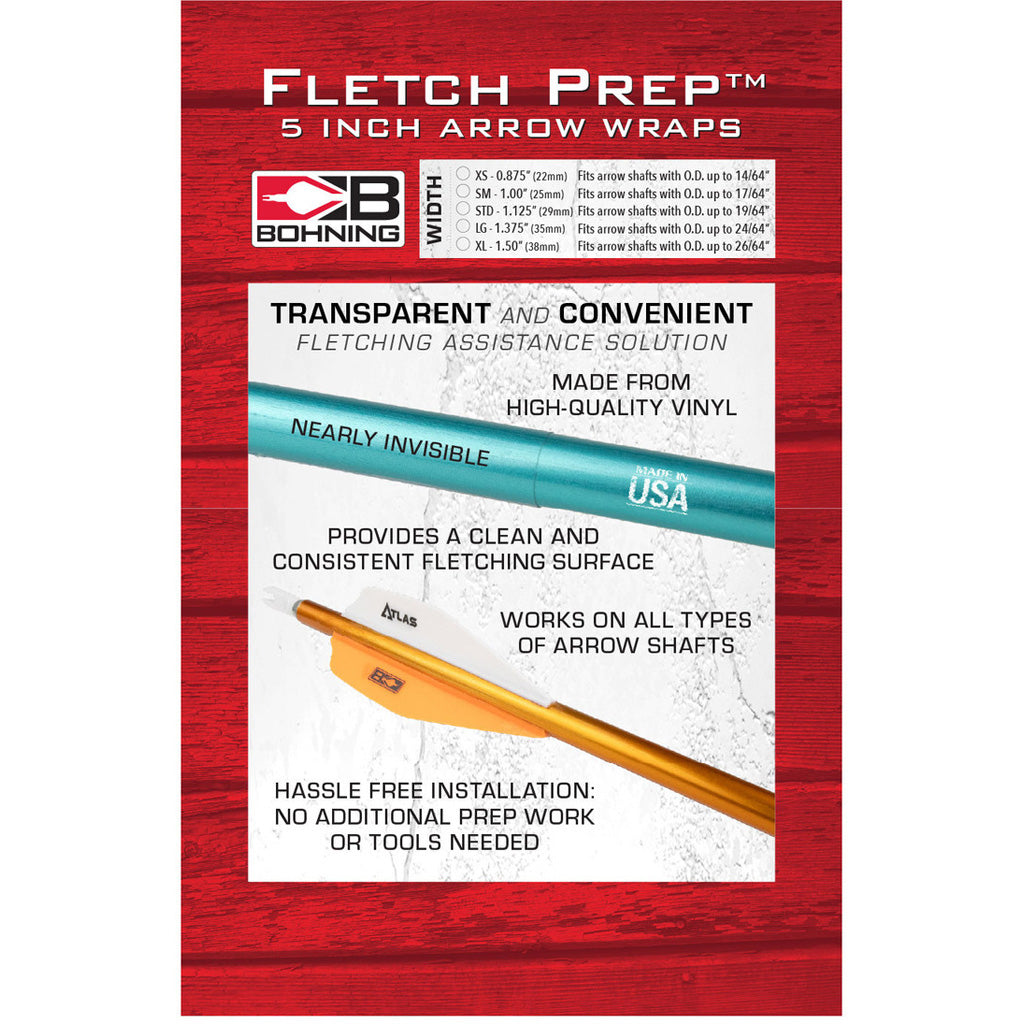 Bohning Fletch Prep Wraps 5 in. Small Clear 30 pk.