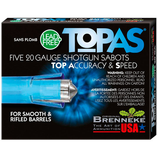 Brenneke Brenneke TOPAS Lead Free Sabot 20 ga. 2 3/4 in. 1/2 oz. 5 rd. - Imported Draft - DropShot Archery