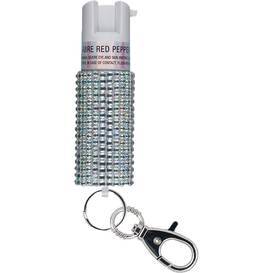 Sabre Sabre Jeweled Pepper Spray with Snap Clip Silver - Imported Draft - DropShot Archery