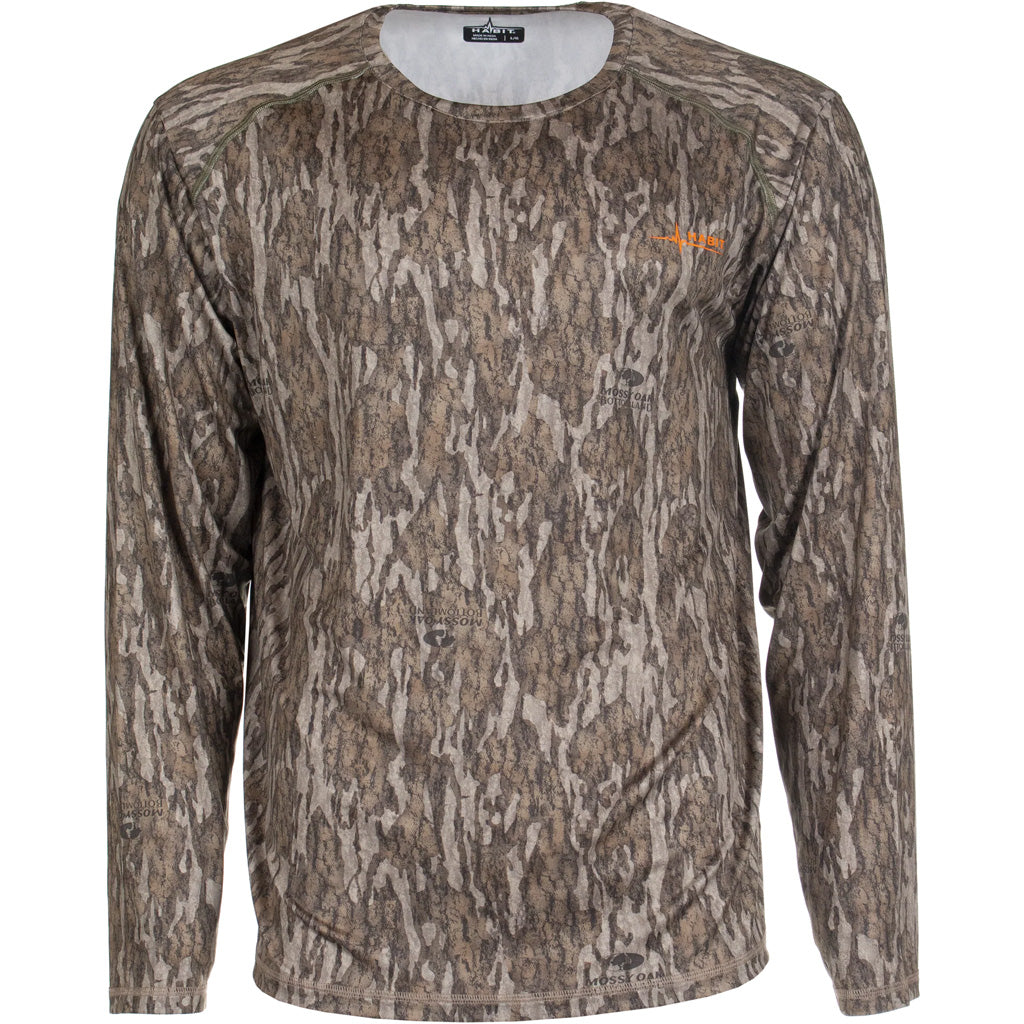 Habit Mens Siesta Cape Long Sleeve Perf Tee L-Mossy Oak New Bottomland