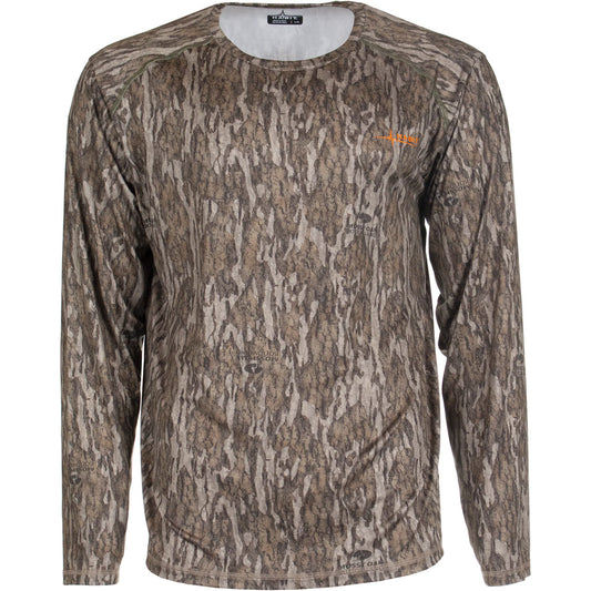 Habit Mens Siesta Cape Long Sleeve Perf Tee L-Mossy Oak New Bottomland