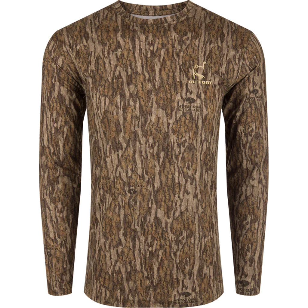 Drake Ol Tom Performance Crew Camo Print LS MO Bottomland XLarge