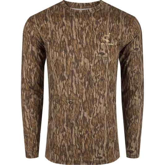 Drake Ol Tom Performance Crew Camo Print LS MO Bottomland XLarge