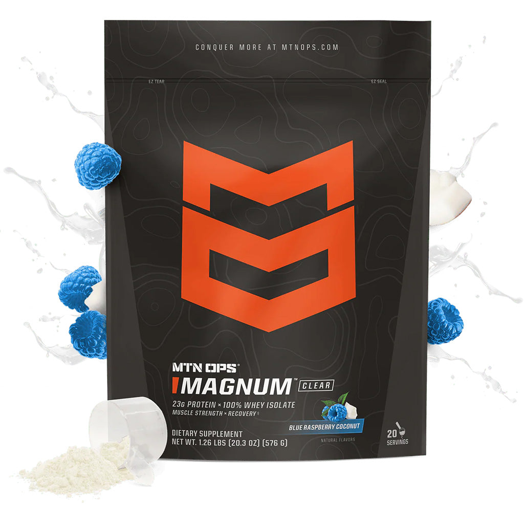 MTN OPS MTN Ops Magnum Clear Whey Protein Blue Raspberry Coconut (20 Scoops) - Imported Draft - DropShot Archery