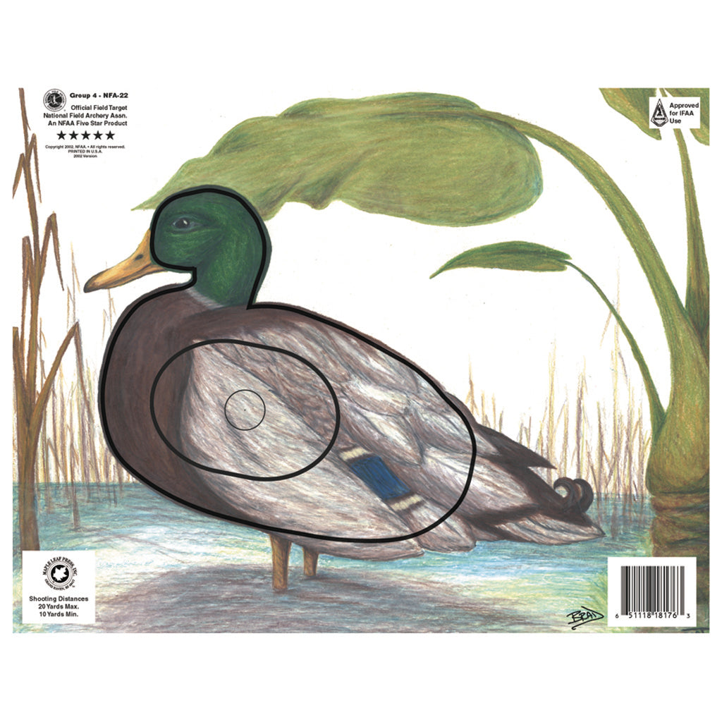 Maple Leaf Press Maple Leaf NFAA Animal Faces Group 4 Duck - Imported Draft - DropShot Archery