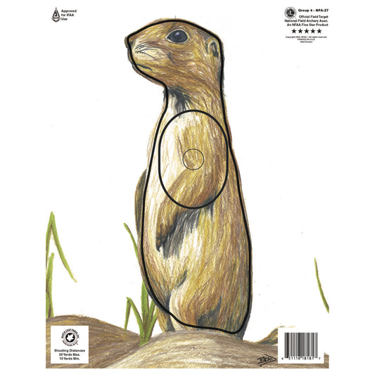 Maple Leaf Press Maple Leaf NFAA Animal Faces Group 4 Prairie Dog - Imported Draft - DropShot Archery