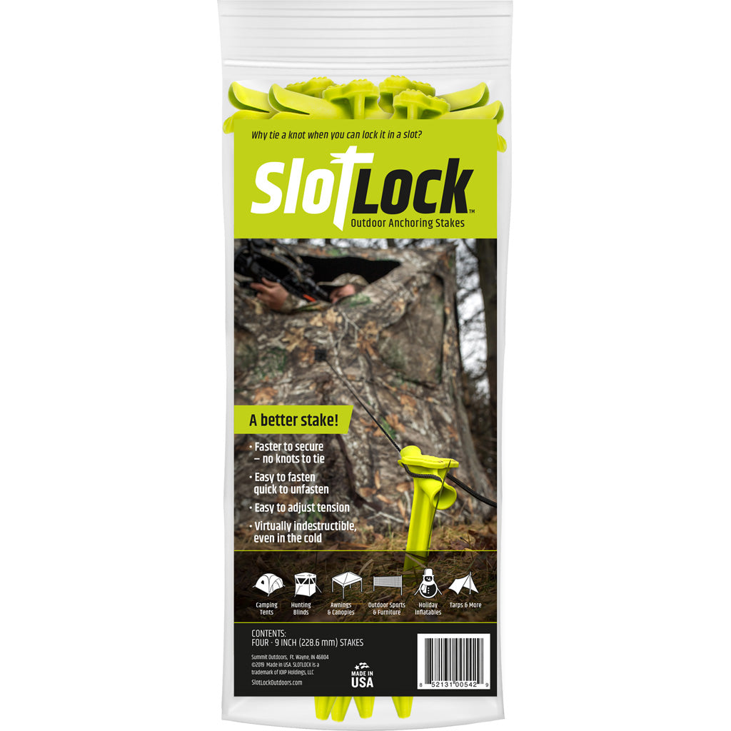 Summit SlotLock Blind/Tent Anchoring Stake 4 Pk. 9 in. - Imported Draft - DropShot Archery