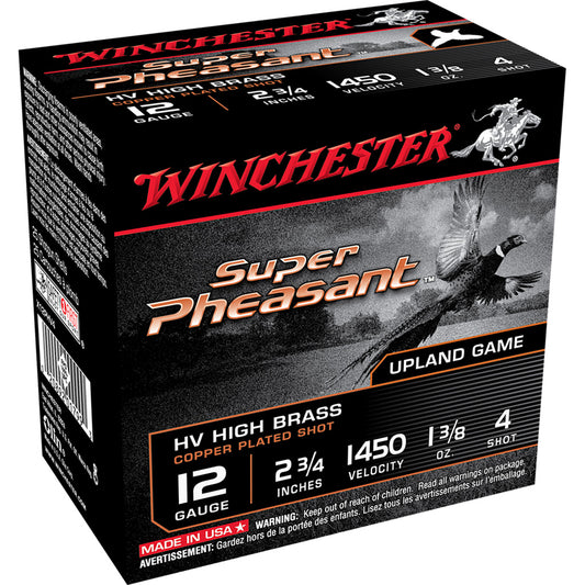 Winchester Winchester Super Pheasant Plated High Velocity 12 ga. 2.75 in. 1 3/8 oz. 4 Shot 25 rd. - Imported Draft - DropShot Archery