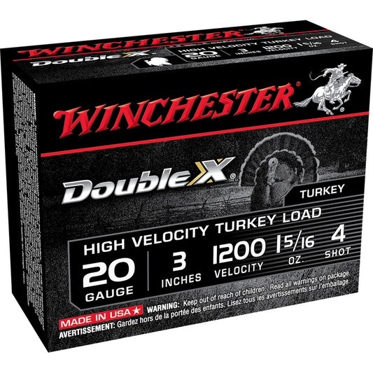 Winchester Winchester Double X High Velocity Turkey Load 20 ga. 3 in. 1 5/16 oz. 4 Shot 10 rd. - Imported Draft - DropShot Archery