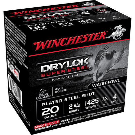 Winchester Winchester Drylok Magnum Plated Load 20 ga. 2.75 in. 3/4 oz. 4 Shot 25 rd. - Imported Draft - DropShot Archery