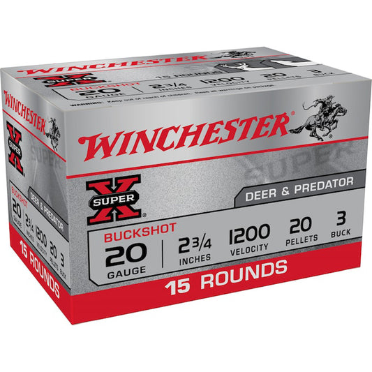Winchester Winchester Super-X Value Pack Buck Shot 20 ga. 20 Pellets 3 Buck Shot 15 rd. - Imported Draft - DropShot Archery