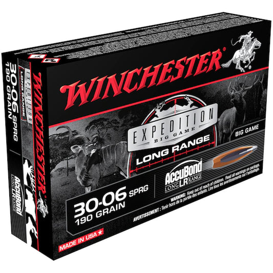 Winchester Winchester Expedition Big Game Long Range Ammo 30-06 Sprg. 190 gr. Accubond LR 20 rd. - Imported Draft - DropShot Archery