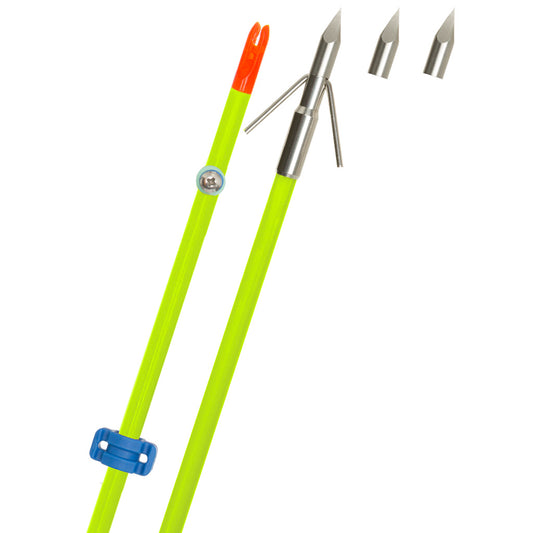 Fin-Finder Fin Finder Raider Pro Bowfishing Arrow Flo Green With Riptide Point - Arrows & Bolts - DropShot Archery