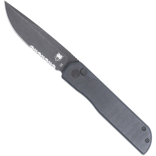 CobraTec Cobratec Prowler G-10 Block Drop Serrated Knife Folding Blade Black - Scents & Attractants - DropShot Archery