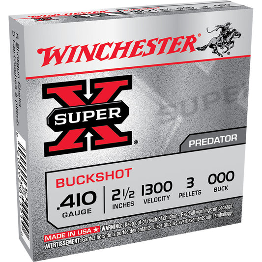 Winchester Winchester Super-X Shot 410 ga. 2.5 in. 3 Pellets 000 Buck Shot 5 rd. - Imported Draft - DropShot Archery