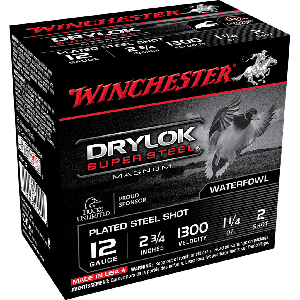 Winchester Winchester Drylok Magnum Plated Load 12 ga. 2.75 in. 1 1/4 oz. 2 Shot 25 rd. - Imported Draft - DropShot Archery