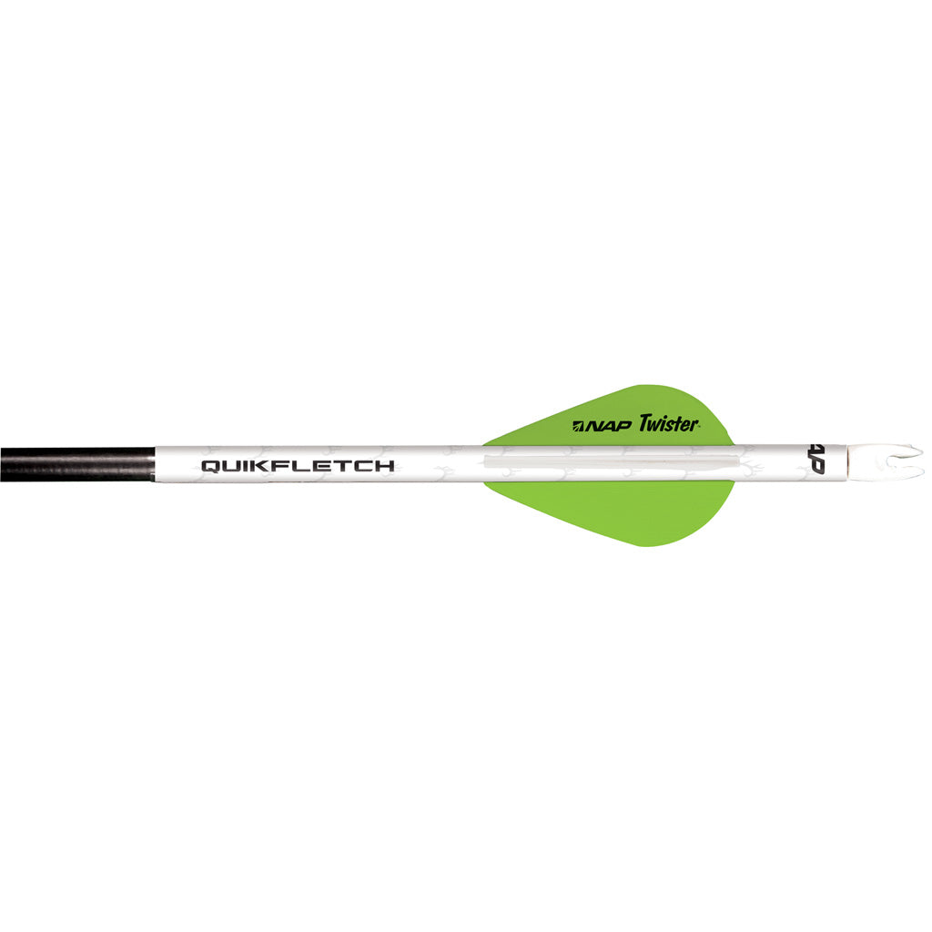 New Archery Products Nap Quikfletch W/twister Vanes White/green 6 pk. - Outdoor Gear - DropShot Archery