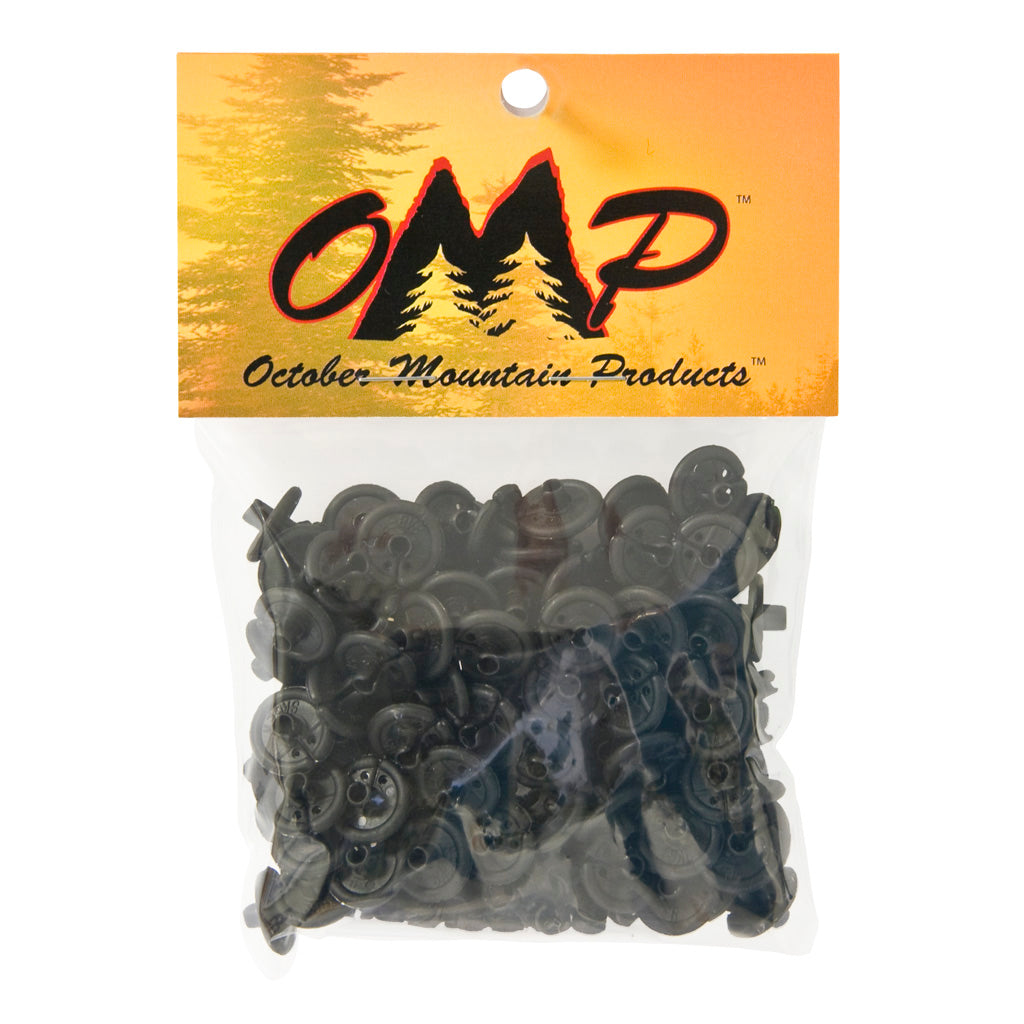 October Mountain October Mountain Slotted Kisser Button Black 9/16 In. 100 pk. - Outdoor Gear - DropShot Archery