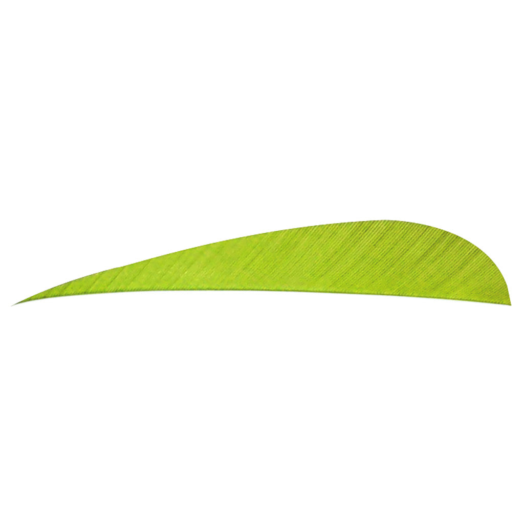 Trueflight Trueflight Parabolic Feathers Chartreuse 5 in. LW 100 pk. - Imported Draft - DropShot Archery