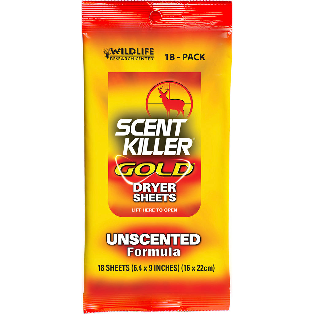 Wildlife Research Wildlife Research Scent Killer Dryer Sheets Gold 18 pk. - Scents & Attractants - DropShot Archery