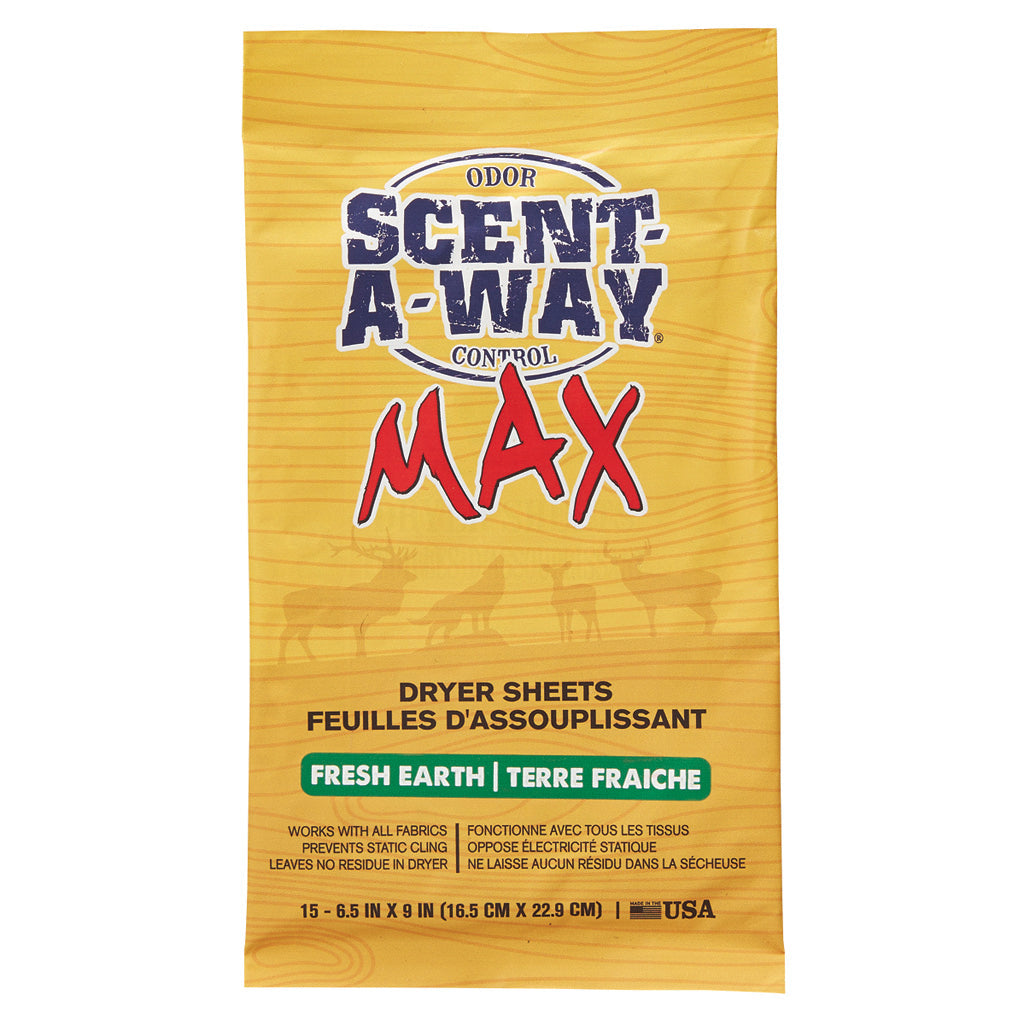 Scent-A-Way Scent-a-way Max Dryer Sheets Fresh Earth 15 pk. - Scents & Attractants - DropShot Archery