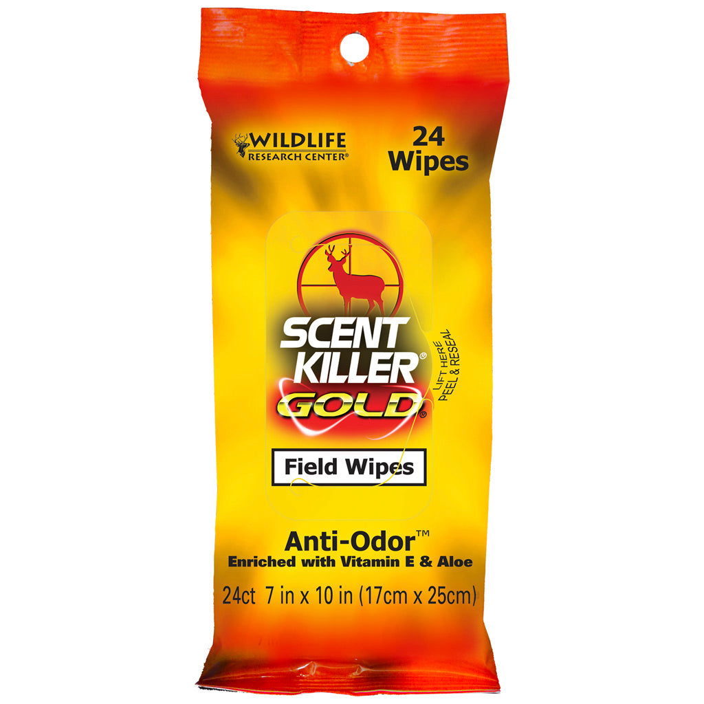 Wildlife Research Wildlife Research Scent Killer Field Wipes Gold 24 pk. - Scents & Attractants - DropShot Archery