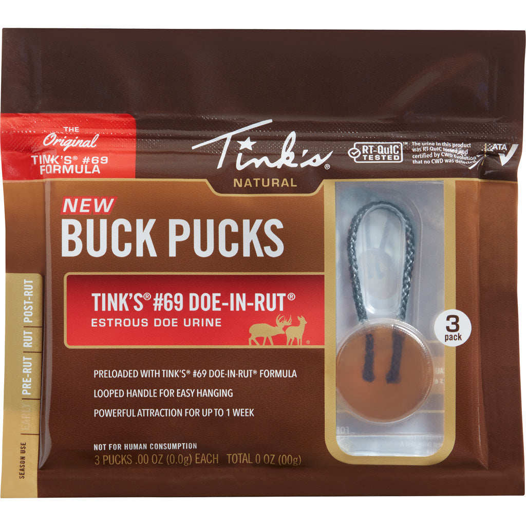 Tinks Tinks Buck Pucks #69 Natural Scent Hangers 3 pk. - Scents & Attractants - DropShot Archery