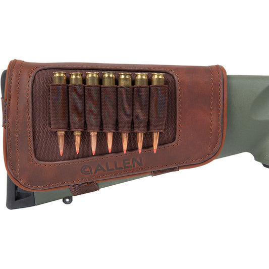 Allen Allen New Castle Buttstock Cartidge Carrier Full Grain Leather Brown - Archery & Outdoor Gear - DropShot Archery