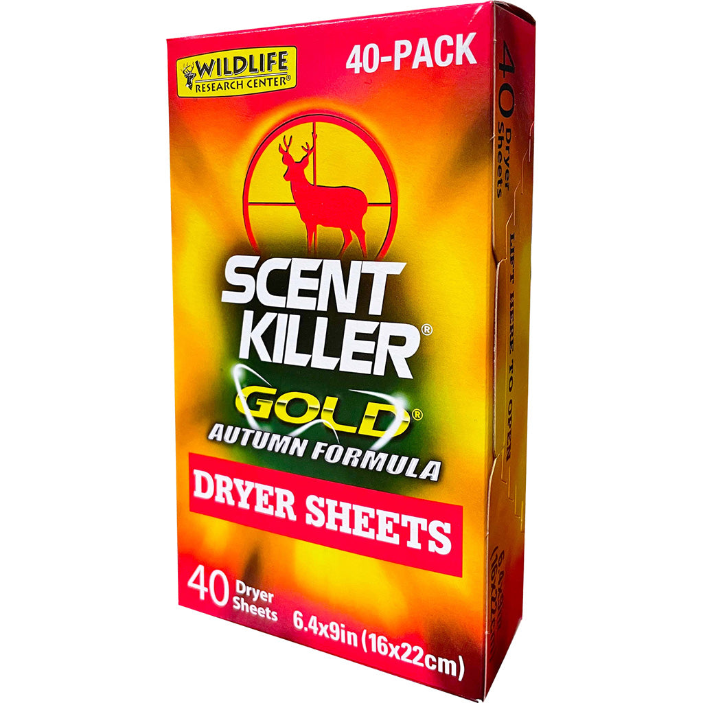 Wildlife Research Wildlife Research Scent Killer Gold Dryer Sheets Autumn Formula 40 pk. - Scents & Attractants - DropShot Archery