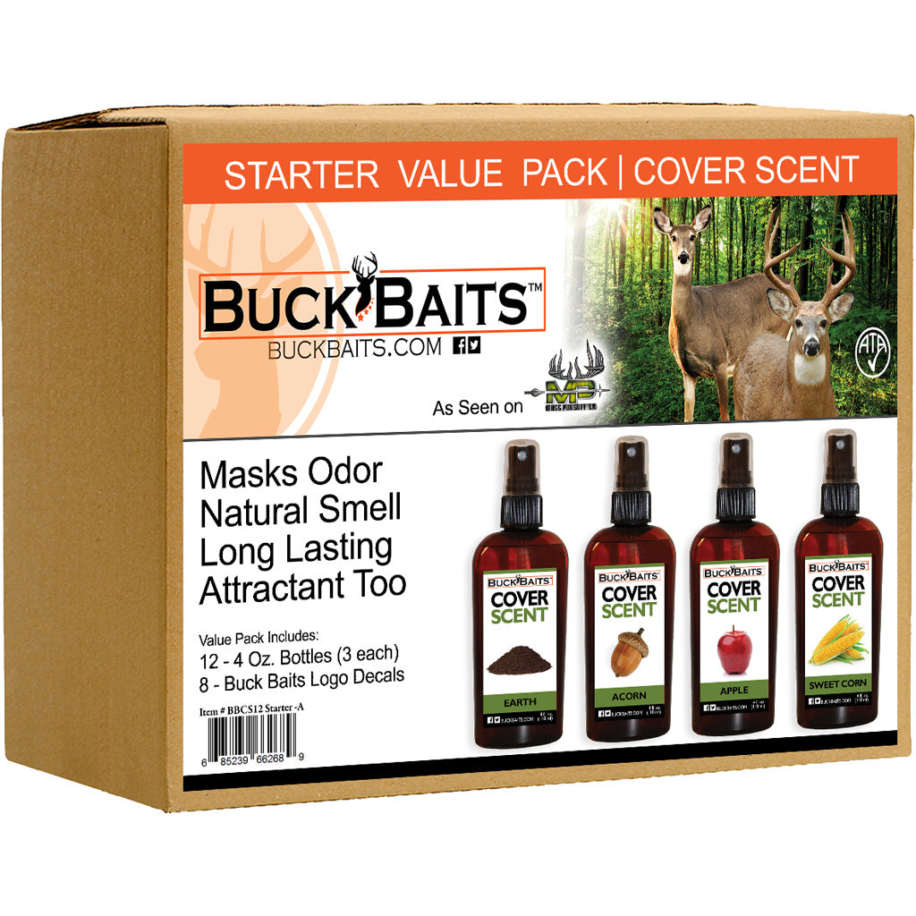 Buck Baits Buck Baits Cover Scent Starter Kit Earth/acorn/ Apple/ Corn 3 Oz. Ea. - Scents & Attractants - DropShot Archery