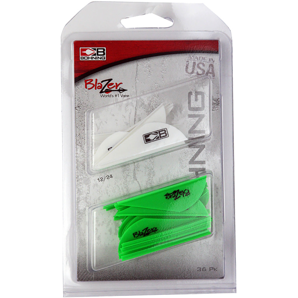 Bohning Bohning Blazer Vane Combo White/neon Green 36 pk. - Archery & Outdoor Gear - DropShot Archery