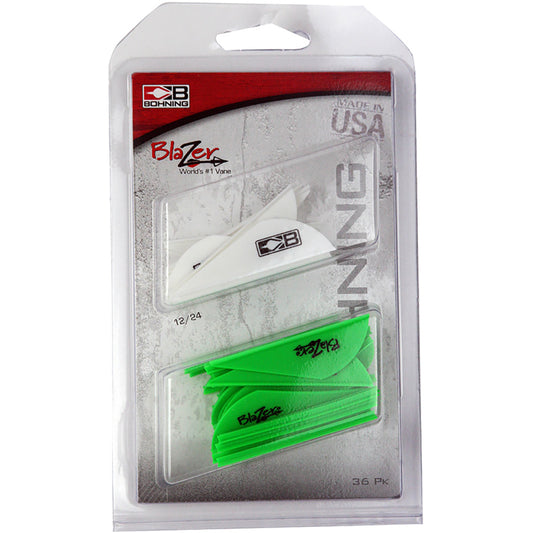 Bohning Bohning Blazer Vane Combo White/neon Green 36 pk. - Archery & Outdoor Gear - DropShot Archery